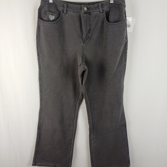NWOT Quacker Factory Jeans Bootcut Dream Jeannes Charcoal Grey Sz 14 A210151 - Picture 4 of 8